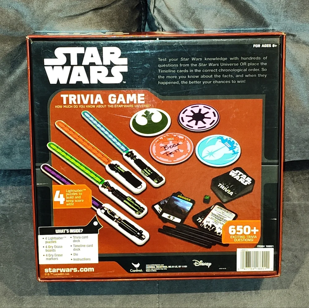 NEW DISNEY STAR WARS UNIVERSE TRIVIA GAME 650+ QUESTIONS TEST YOUR KNOWLEDGE